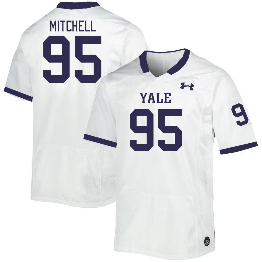 Men-Youth #95 Isaac Mitchell Yale Bulldogs 2023 College Football Jerseys Stitched-White